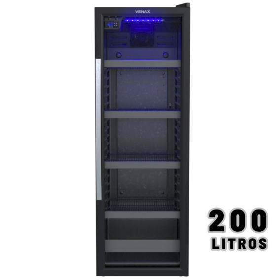 Geladeira/refrigerador 209 Litros 1 Portas Preto Blue Light - Venax - 110v - Expvq200